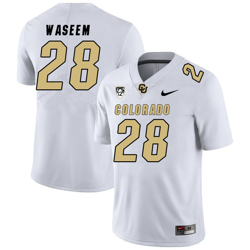 Men #28 Asaad Waseem Colorado Buffaloes College Football Jerseys Stitched Sale-White - Click Image to Close